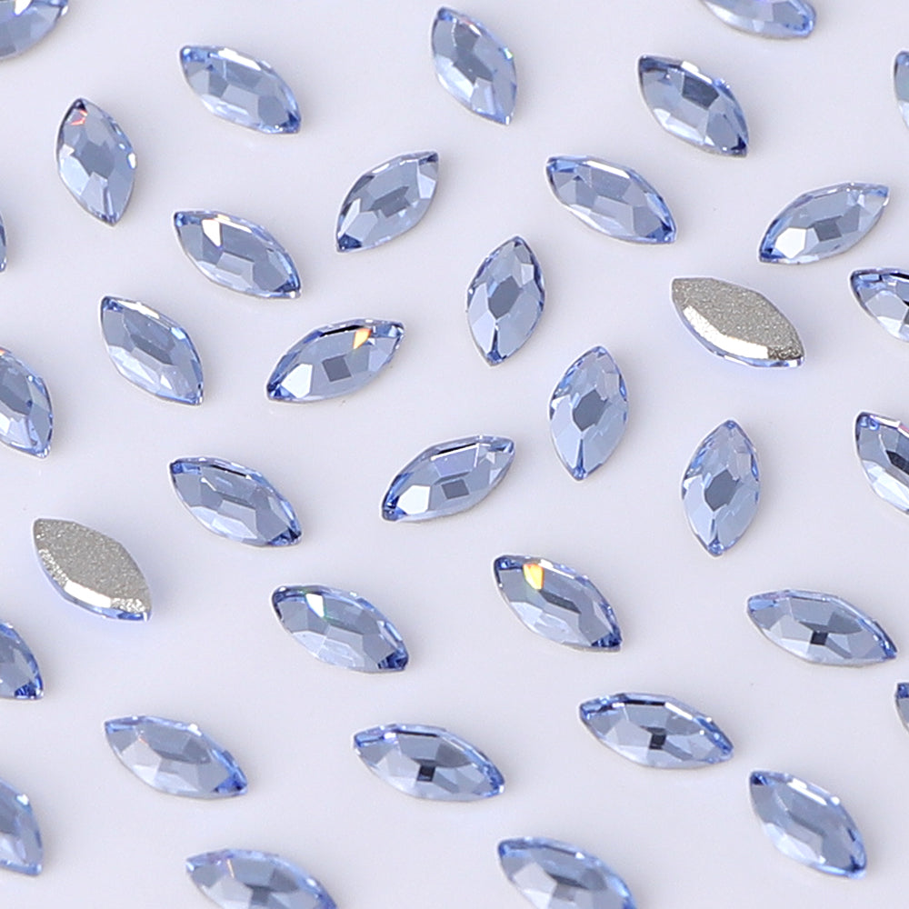 Navette Shape Multi Colors Small Size Glass Beveled Flat Back Fancy Rhinestones For Nail Art WholesaleRhinestone