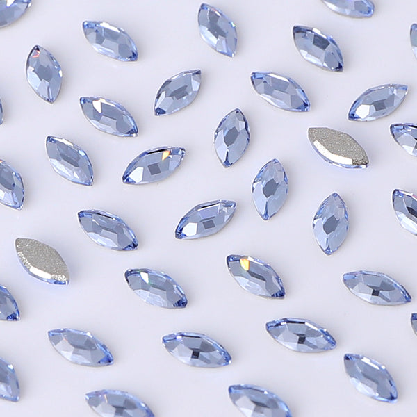Navette Shape Multi Colors Small Size Glass Beveled Flat Back Fancy Rhinestones For Nail Art WholesaleRhinestone
