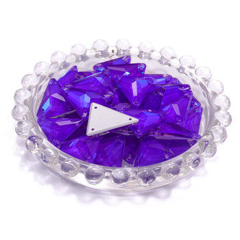 Electric Neon Violet Slim Triangle Shape High Quality Glass Sew-on Rhinestones WholesaleRhinestone