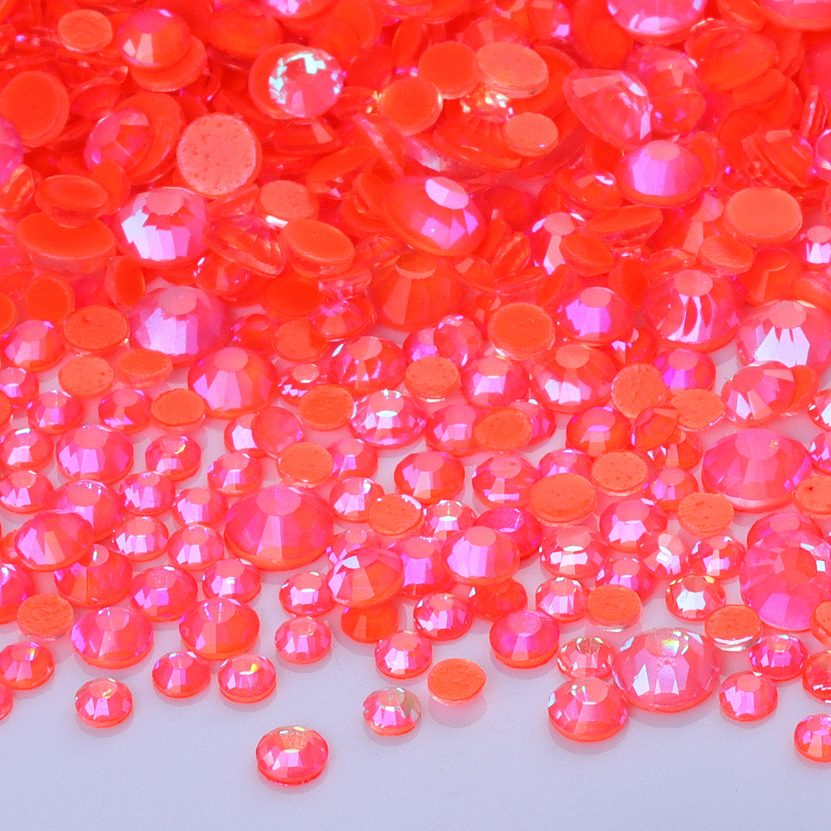 Mixed Sizes Mocha Shimmer Dk Orange Glass Flat Back Rhinestones For Nail Art WholesaleRhinestone