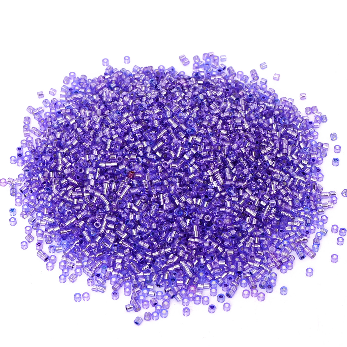 Transparent Silver-lined Purple Color Hight Quality Glass Cylinder Seed Beads 1.6 MM Size GY2009
