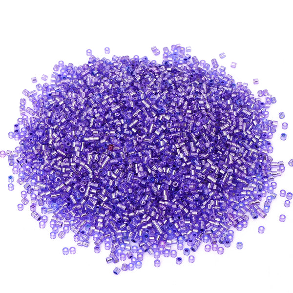 Transparent Silver-lined Purple Color Hight Quality Glass Cylinder Seed Beads 1.6 MM Size GY2009 WholesaleRhinestone