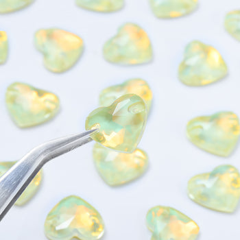 Jonquil AM Heart Shape High Quality Glass Sew-on Rhinestones WholesaleRhinestone