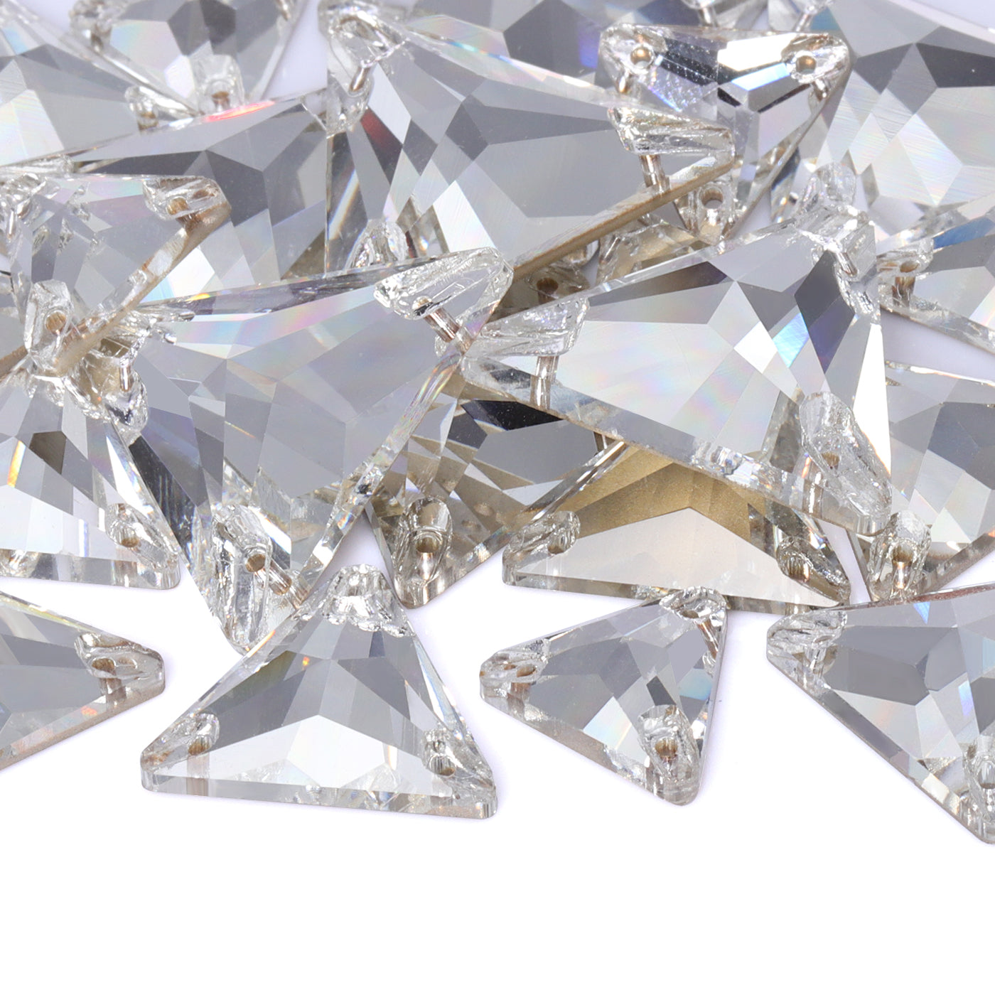 Mixed Sizes Crystal Triangle Shape High Quality Glass Sew-on Rhinestones WholesaleRhinestone