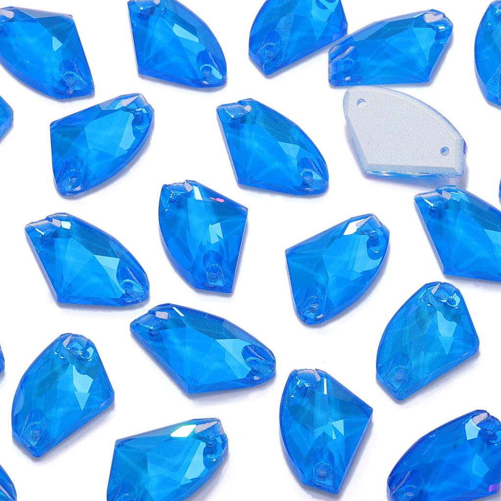 Electric Neon Blue Galactic Shape High Quality Glass Sew-on Rhinestones WholesaleRhinestone