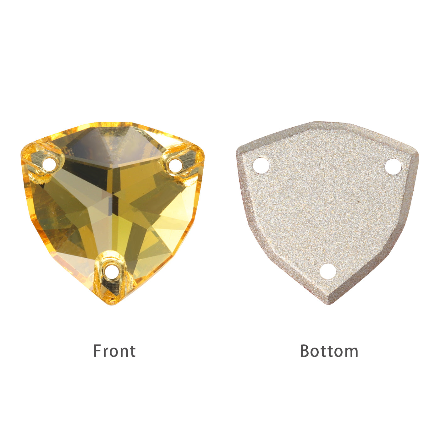 Light Topaz Trilliant Shape High Quality Glass Sew-on Rhinestones WholesaleRhinestone