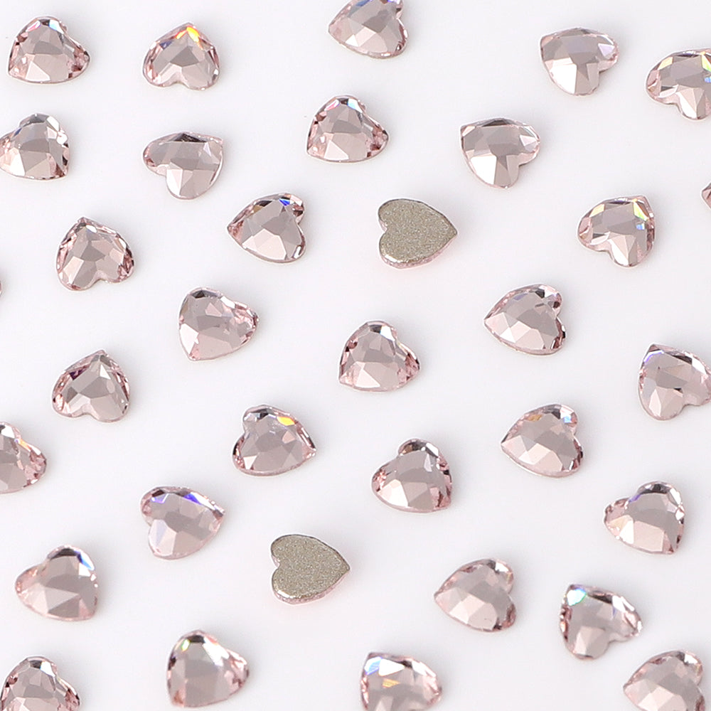 Heart Shape Multi Colors Small Size Glass Beveled Flat Back Fancy Rhinestones For Nail Art WholesaleRhinestone