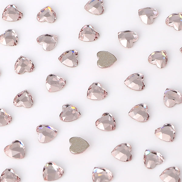 Heart Shape Multi Colors Small Size Glass Beveled Flat Back Fancy Rhinestones For Nail Art WholesaleRhinestone