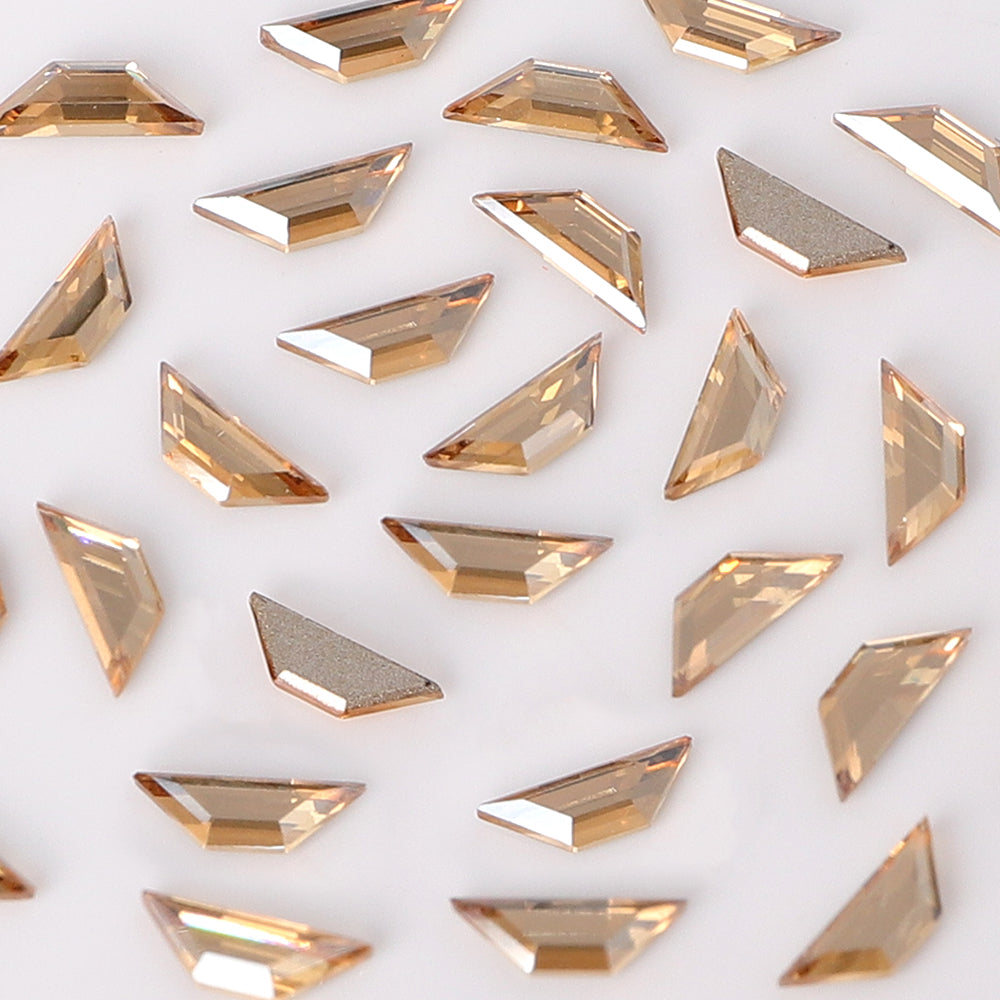 Trapeze Shape Multi Colors Small Size Glass Beveled Flat Back Fancy Rhinestones For Nail Art WholesaleRhinestone