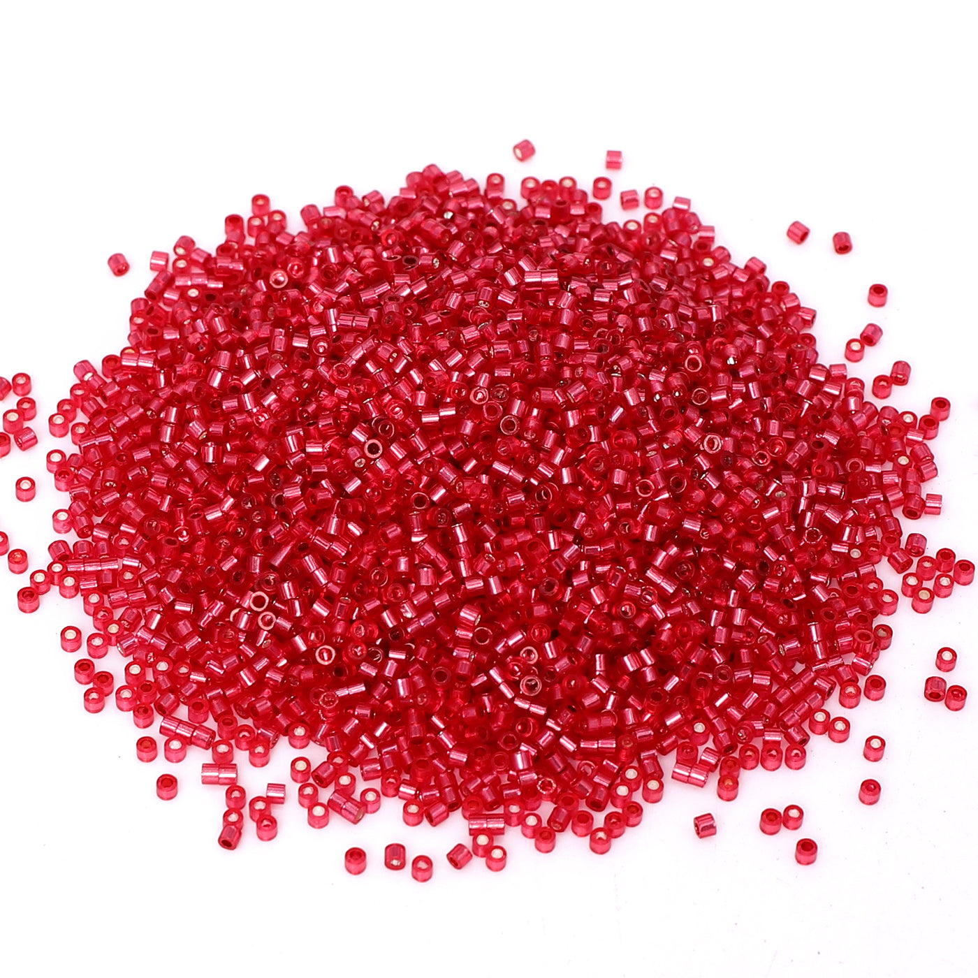 Transparent Silver-lined Red Color Hight Quality Glass Cylinder Seed Beads 1.6 MM Size GY2010