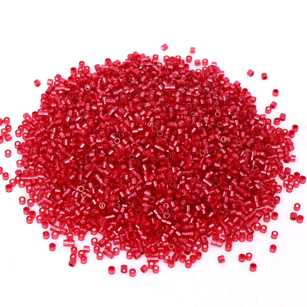 Transparent Silver-lined Red Color Hight Quality Glass Cylinder Seed Beads 1.6 MM Size GY2010 WholesaleRhinestone