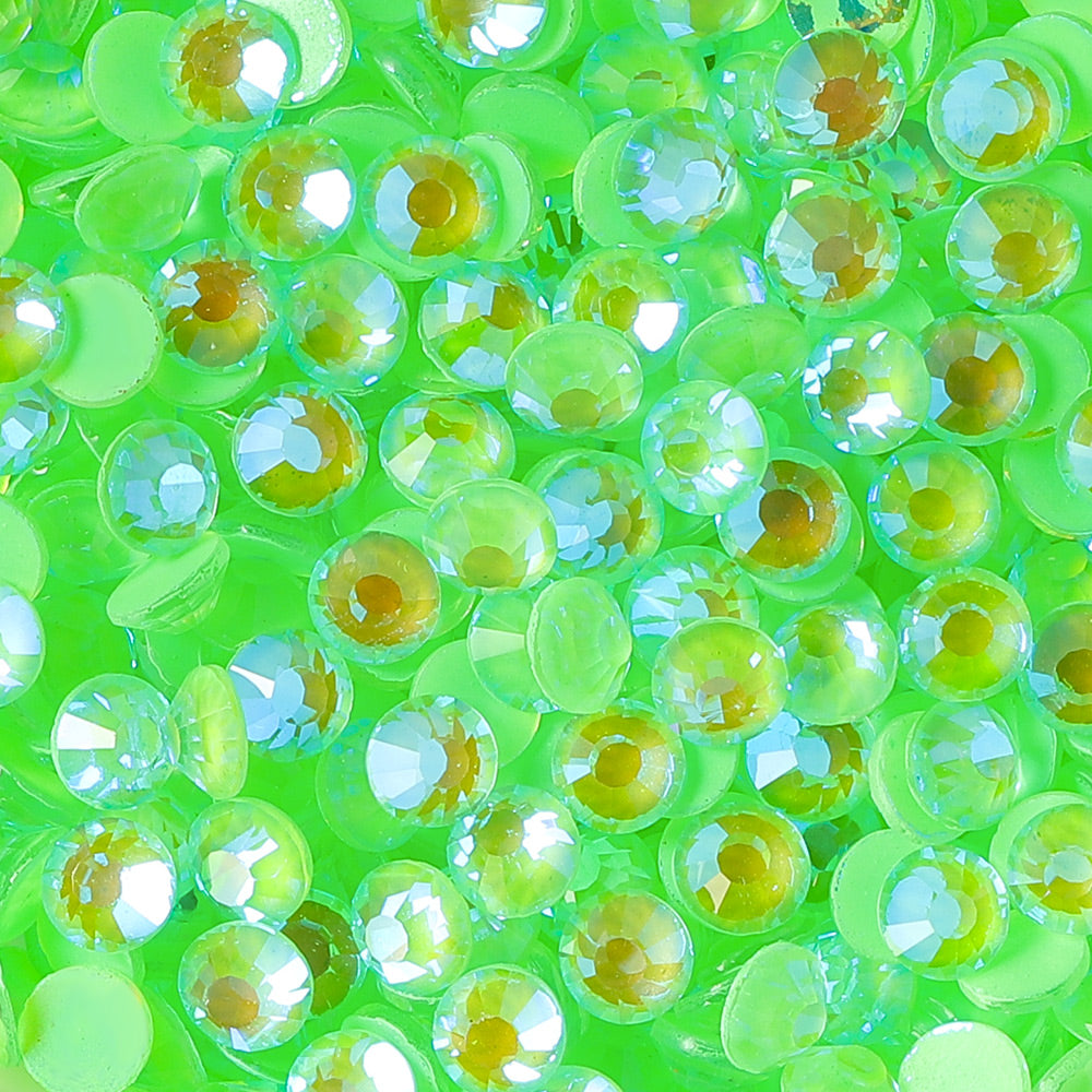 Mocha Shimmer Apple Green Glass Flat Back Rhinestones WholesaleRhinestone Imagen principal del producto