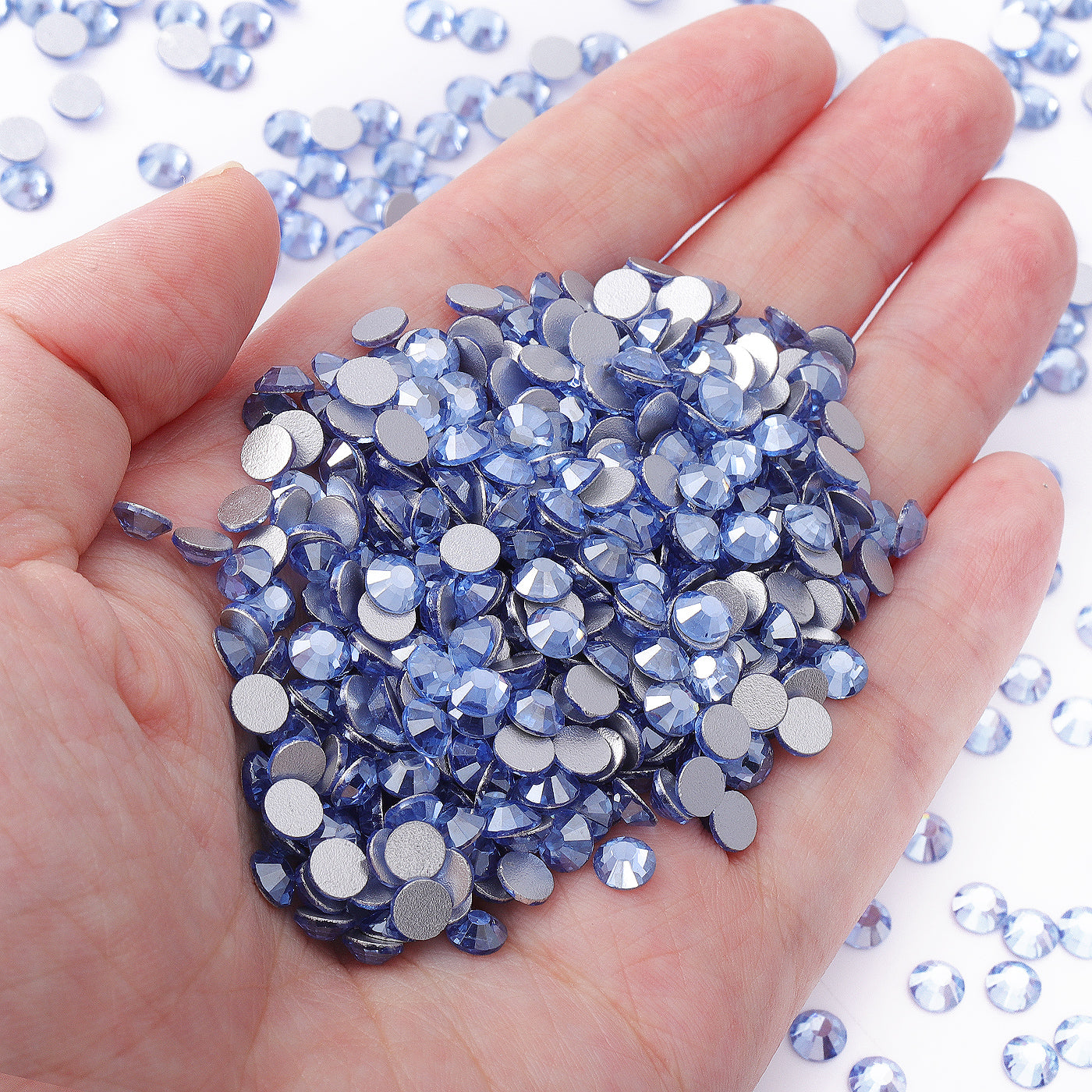 Star Light Blue Glass FlatBack Rhinestones Silver Back WholesaleRhinestone