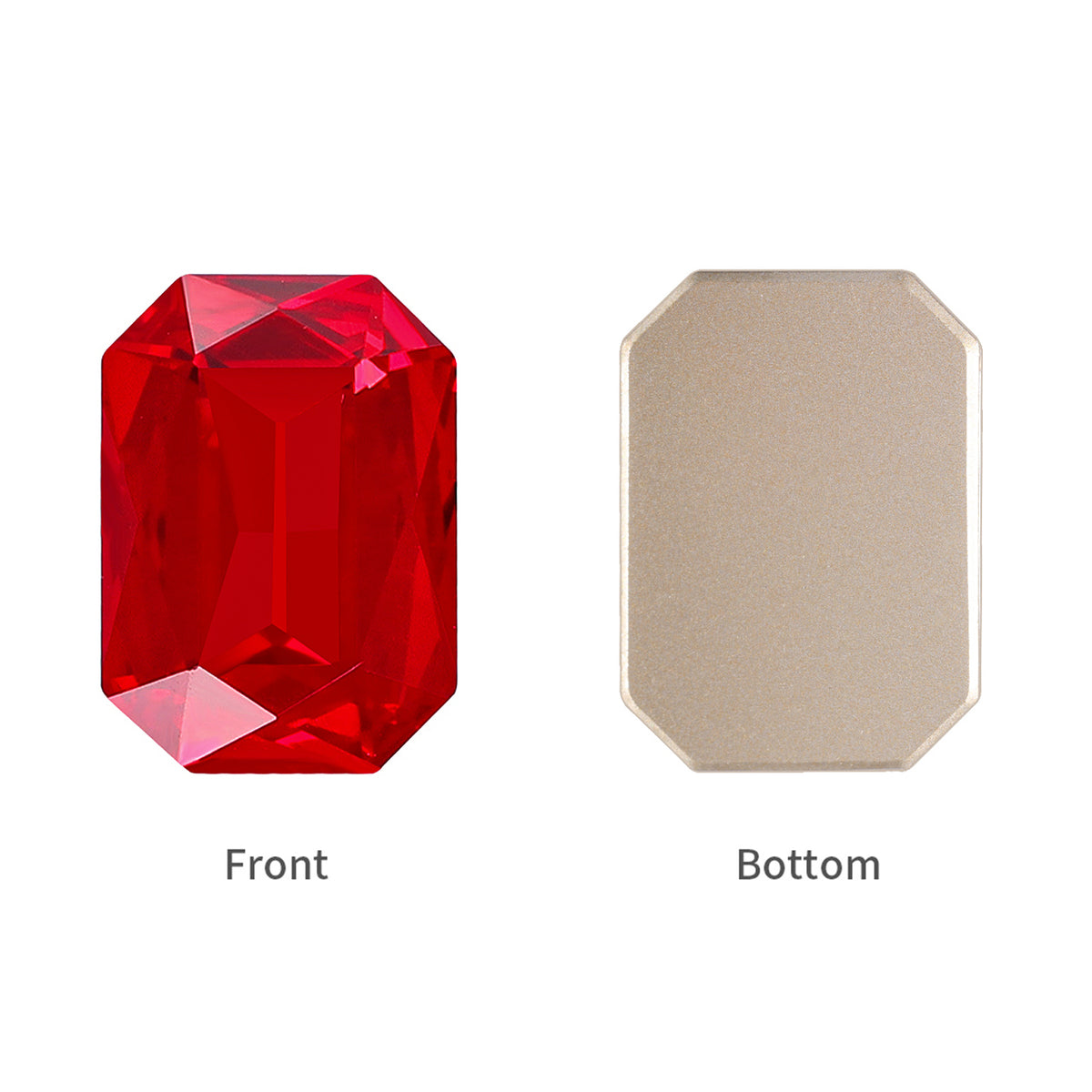 Light Siam Octagon Shape High Quality Glass Beveled Flat Back Rhinestones WholesaleRhinestone