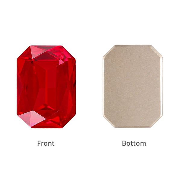 Light Siam Octagon Shape High Quality Glass Beveled Flat Back Rhinestones WholesaleRhinestone