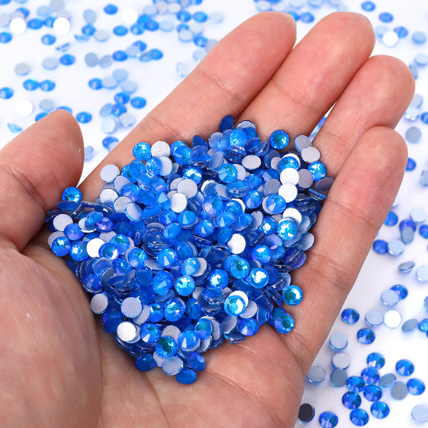 Flashing Dark Blue Glass FlatBack Rhinestones Silver Back WholesaleRhinestone