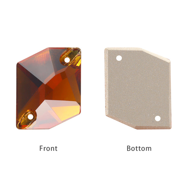 Tangerine Cosmic Shape High Quality Glass Sew-on Rhinestones WholesaleRhinestone