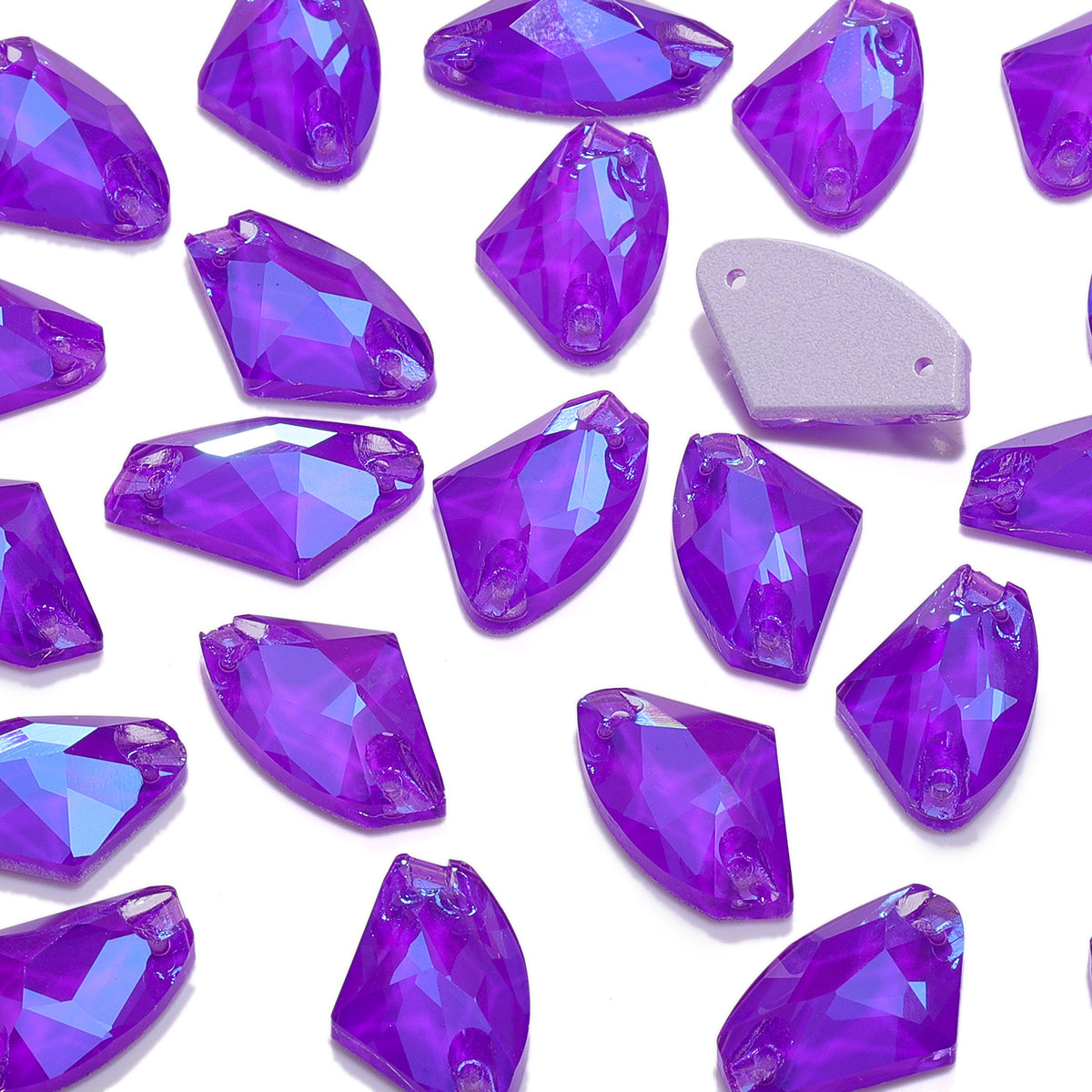 Electric Neon Violet Galactic Shape High Quality Glass Sew-on Rhinestones WholesaleRhinestone