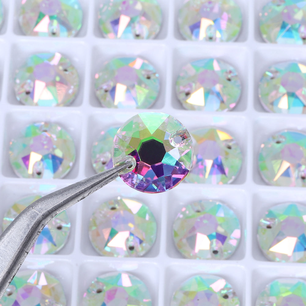 Crystal Phantom XIRIUS Round Shape High Quality Glass Sew-on Rhinestones WholesaleRhinestone