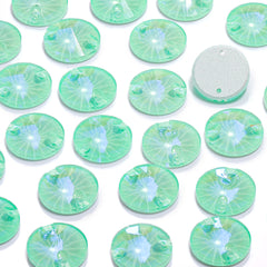 Electric Neon Greenwrap Rivoli Shape High Quality Glass Sew-on Rhinestones