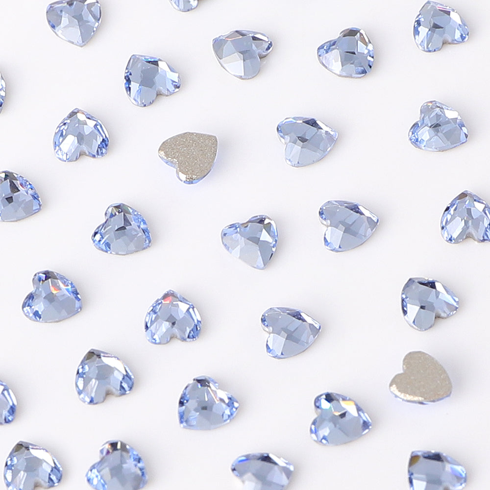 Heart Shape Multi Colors Small Size Glass Beveled Flat Back Fancy Rhinestones For Nail Art WholesaleRhinestone