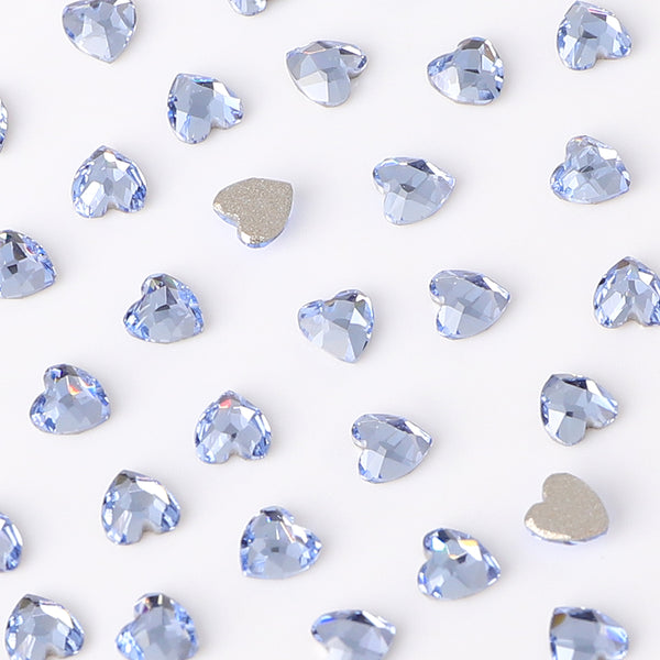 Heart Shape Multi Colors Small Size Glass Beveled Flat Back Fancy Rhinestones For Nail Art WholesaleRhinestone