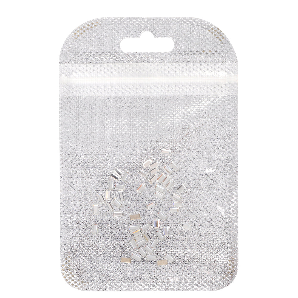 Rectangle Shape Multi Colors Small Size Glass Beveled Flat Back Fancy Rhinestones For Nail Art WholesaleRhinestone