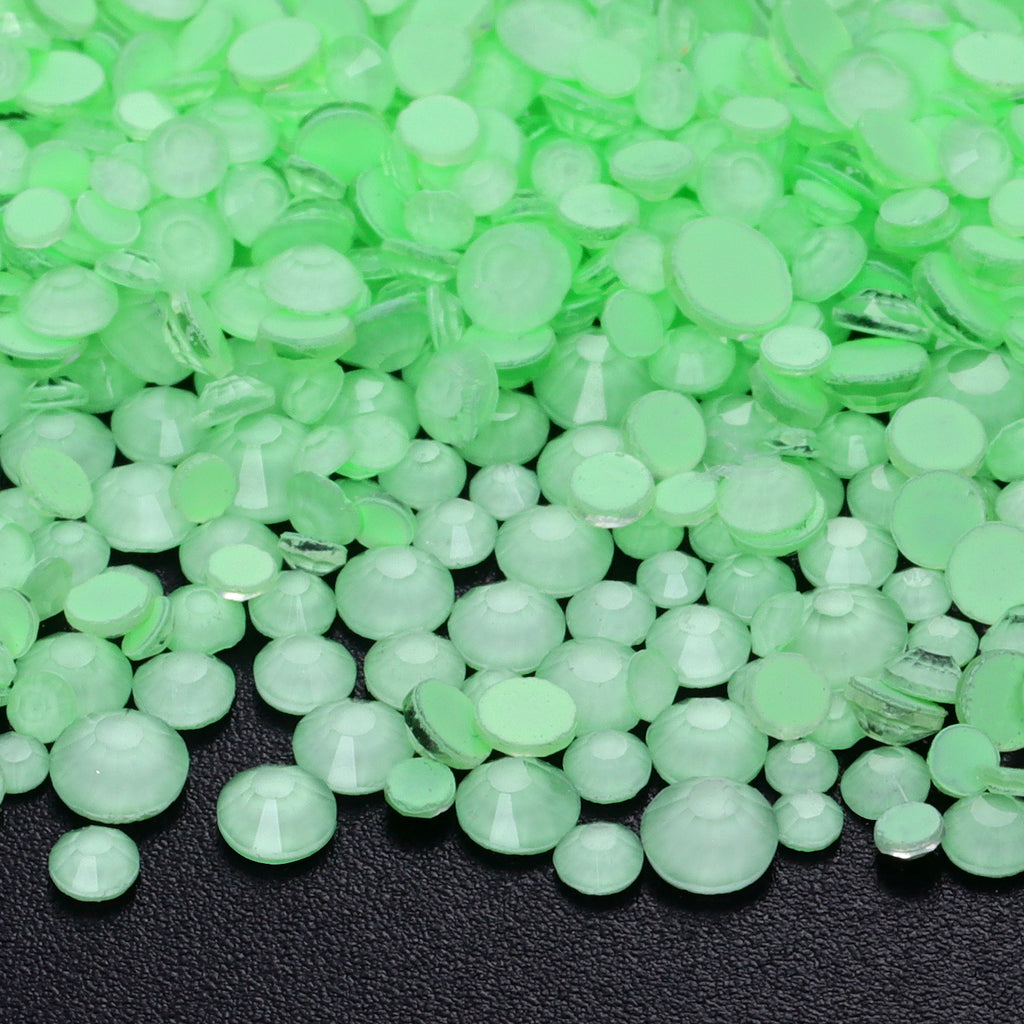 Mixed Sizes Neon Mint Mambo Glass Flat Back Rhinestones For Nail Art WholesaleRhinestone