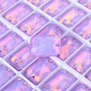Lavender AM Octagon Shape High Quality Glass Sew-on Rhinestones WholesaleRhinestone