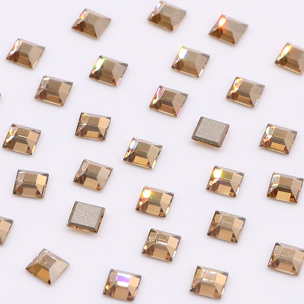 Square Shape Multi Colors Small Size Glass Beveled Flat Back Fancy Rhinestones For Nail Art WholesaleRhinestone