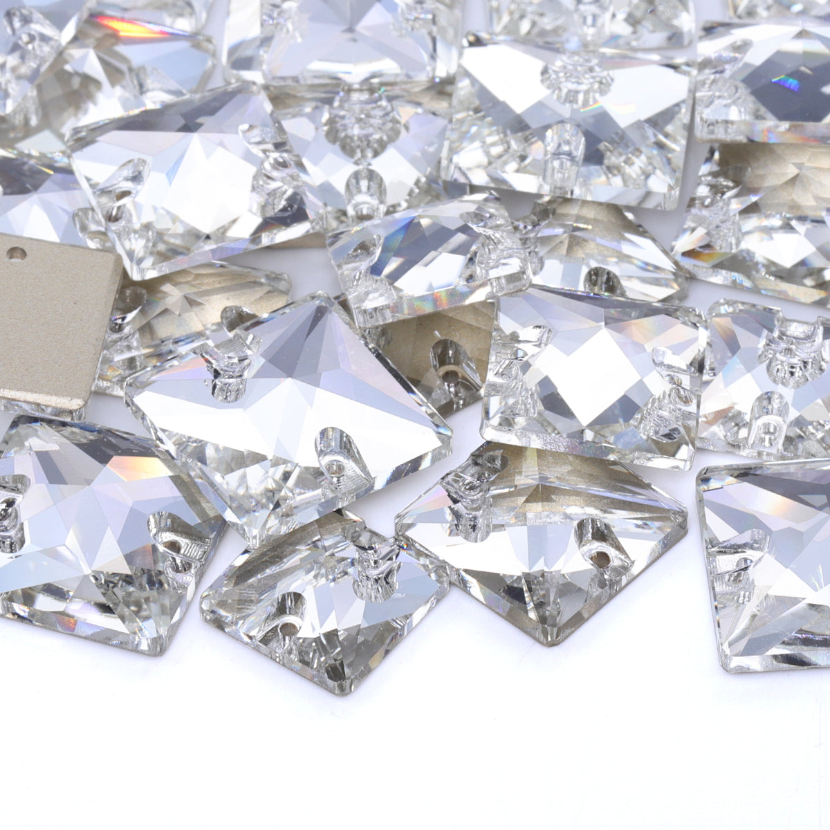 Mixed Sizes Crystal Square Shape High Quality Glass Sew-on Rhinestones