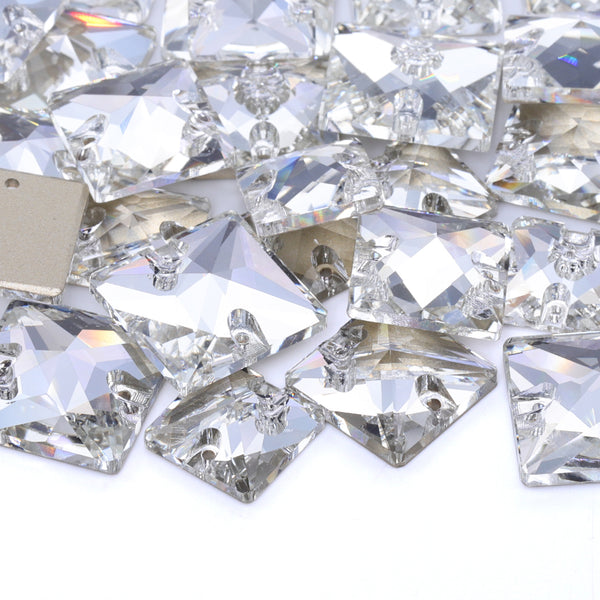Mixed Sizes Crystal Square Shape High Quality Glass Sew-on Rhinestones