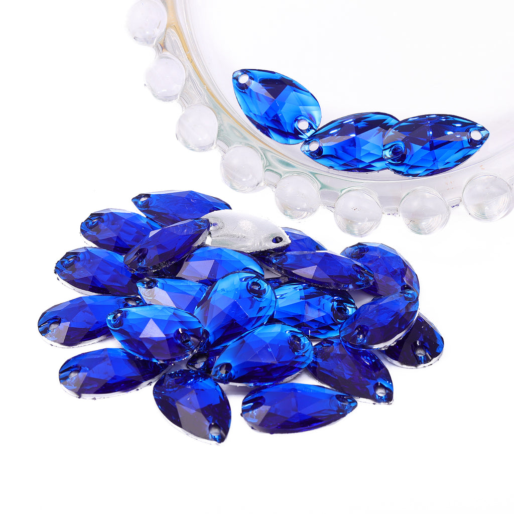 Drop Sapphire Resin Sew-on Rhinestones For Dance Costume WholesaleRhinestone