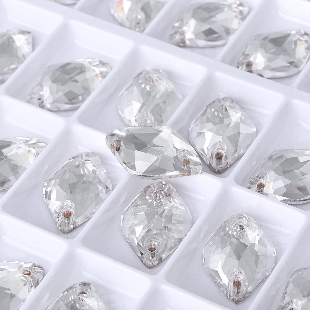 Silver Shade Lemon Shape High Quality Glass Sew-on Rhinestones WholesaleRhinestone
