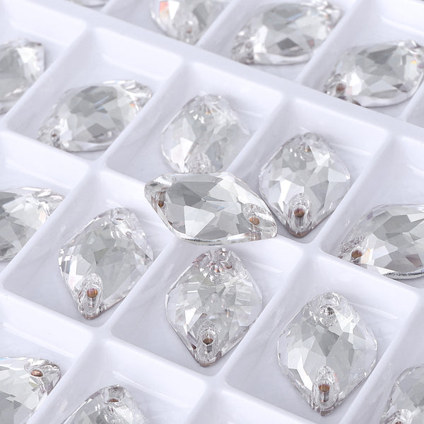 Silver Shade Lemon Shape High Quality Glass Sew-on Rhinestones WholesaleRhinestone