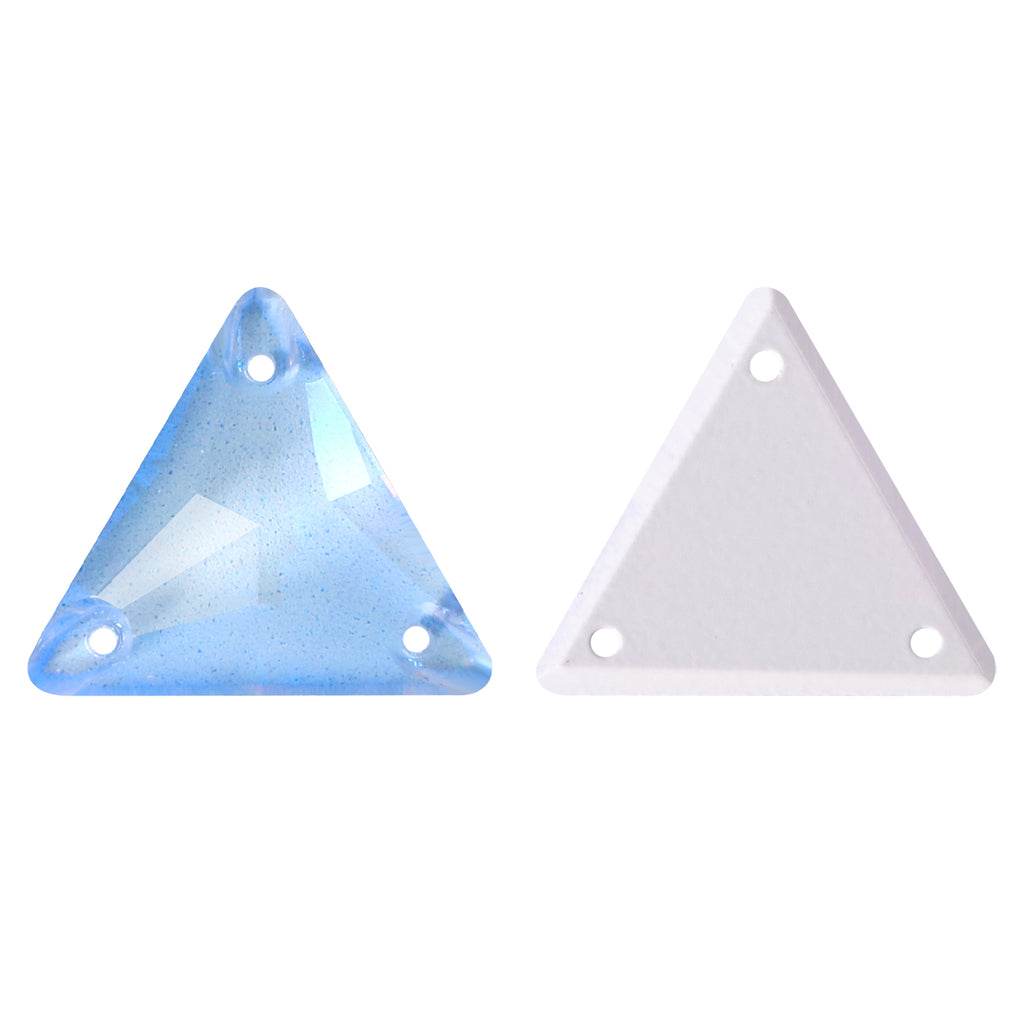 Electric Neon Light Blue Triangle Shape High Quality Glass Sew-on Rhinestones WholesaleRhinestone