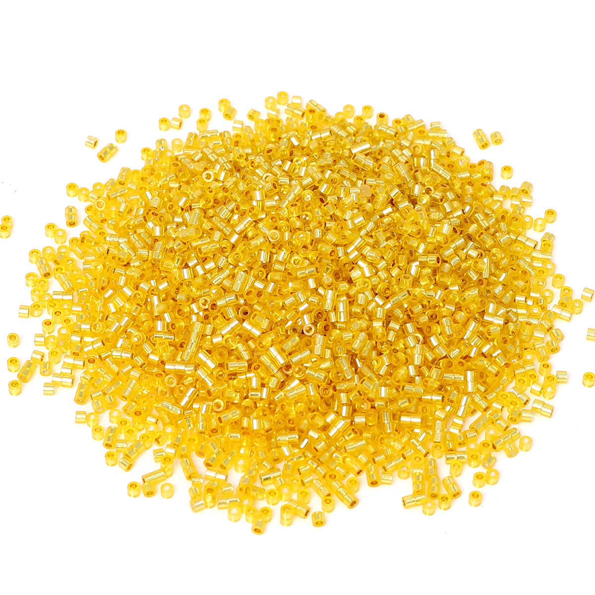 Transparent Silver-lined Bright Yellow Color Hight Quality Glass Cylinder Seed Beads 1.6 MM Size GY2005 WholesaleRhinestone