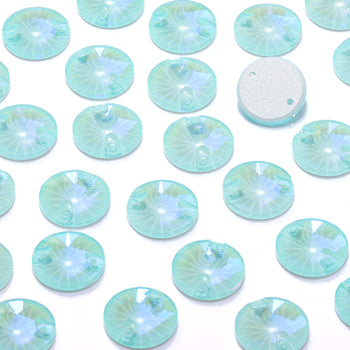 Electric Neon Light Azore Rivoli Shape High Quality Glass Sew-on Rhinestones WholesaleRhinestone