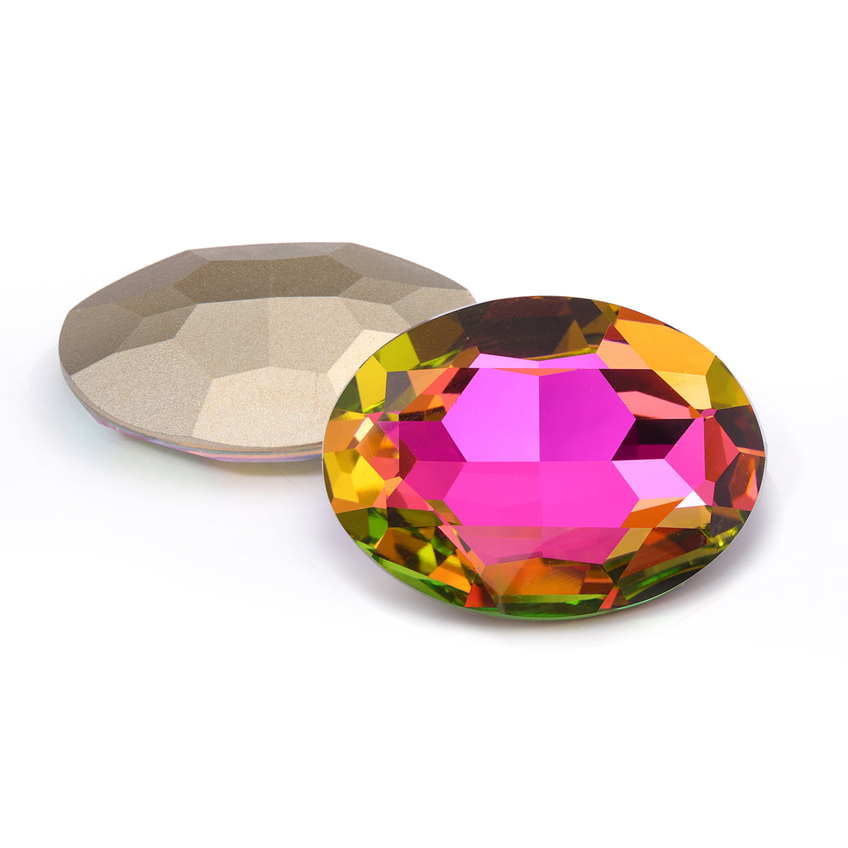 Vitrail Rose Big Oval Shape High Quality Glass Pointed Back Fancy Rhinestones WholesaleRhinestone