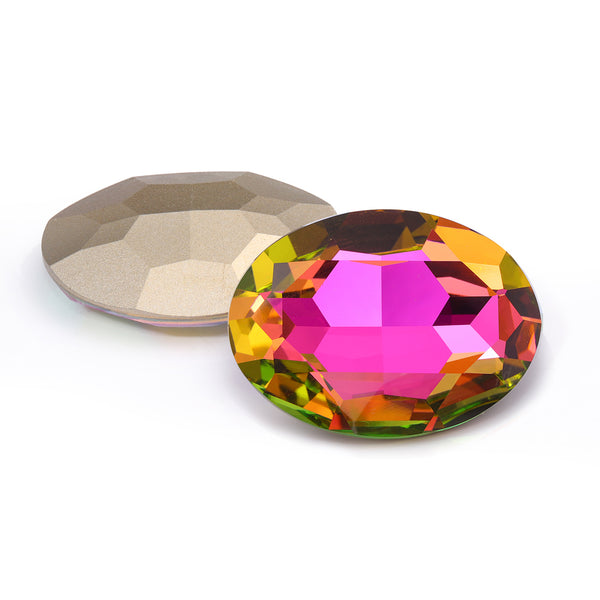 Vitrail Rose Big Oval Shape High Quality Glass Pointed Back Fancy Rhinestones WholesaleRhinestone
