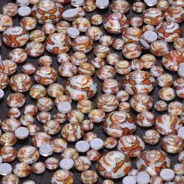 Mixed Sizes Crystal Leopard Grain Glass Flat Back Rhinestones For Nail Art WholesaleRhinestone