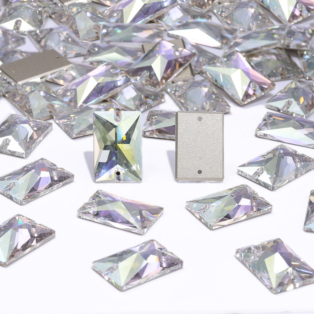 Crystal Transmission Rectangle Shape High Quality Glass Sew-on Rhinestones