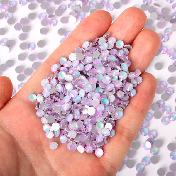 Crystal White Opal Glass FlatBack Rhinestones Silver Back WholesaleRhinestone
