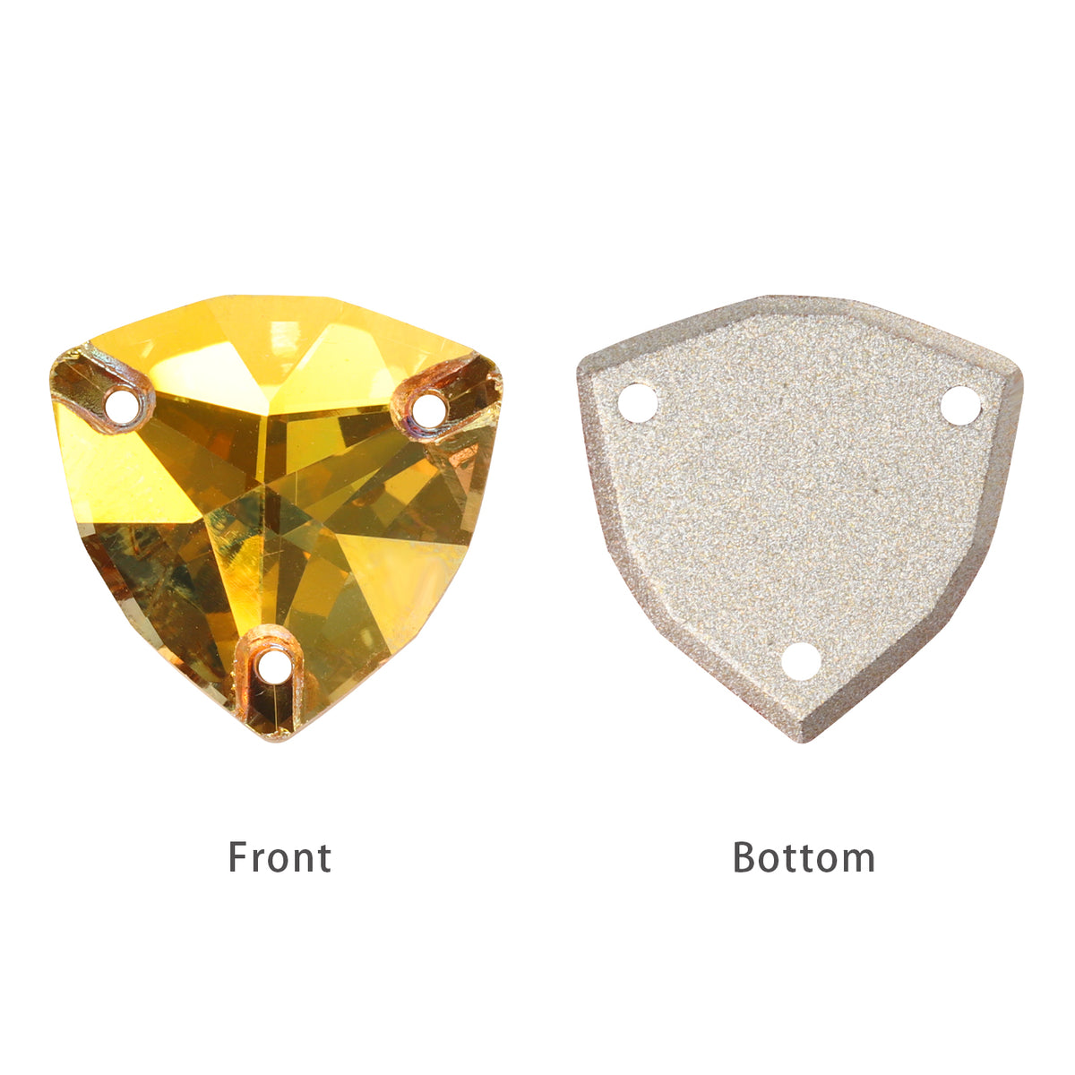 Metallic Sunshine Trilliant Shape High Quality Glass Sew-on Rhinestones WholesaleRhinestone