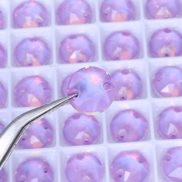 Lavender AM XIRIUS Round Shape High Quality Glass Sew-on Rhinestones WholesaleRhinestone