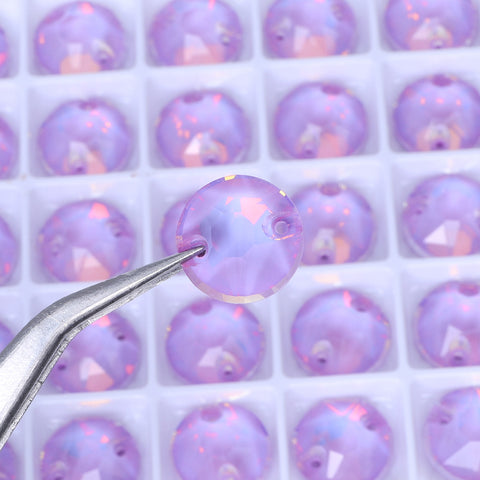 Lavender AM XIRIUS Round Shape High Quality Glass Sew-on Rhinestones