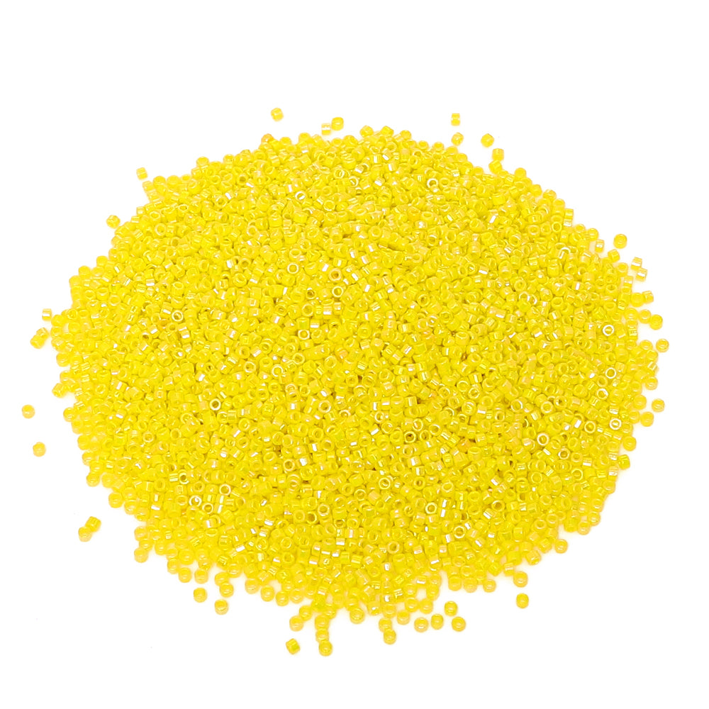 Opaque Rainbow Bright Yellow Color Hight Quality Glass Cylinder Seed Beads 1.6 MM Size BS1010