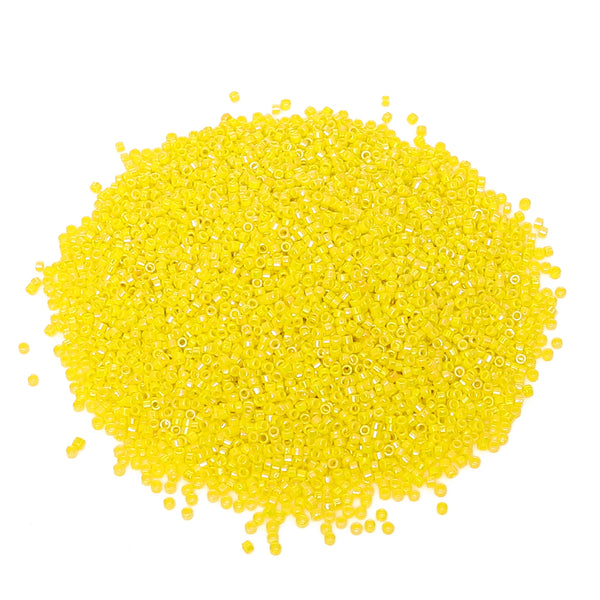 Opaque Rainbow Bright Yellow Color Hight Quality Glass Cylinder Seed Beads 1.6 MM Size BS1010 WholesaleRhinestone