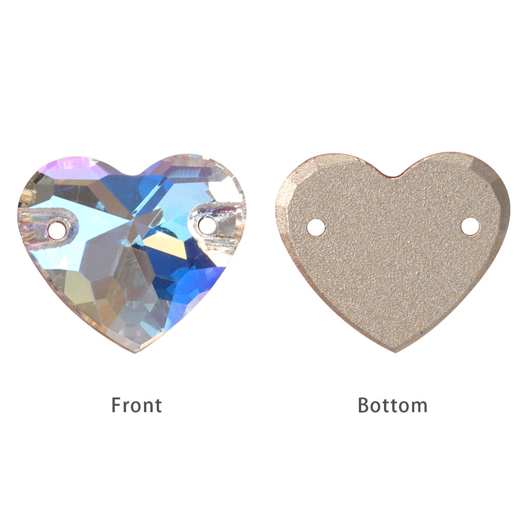 Moonlight Heart Shape High Quality Glass Sew-on Rhinestones WholesaleRhinestone
