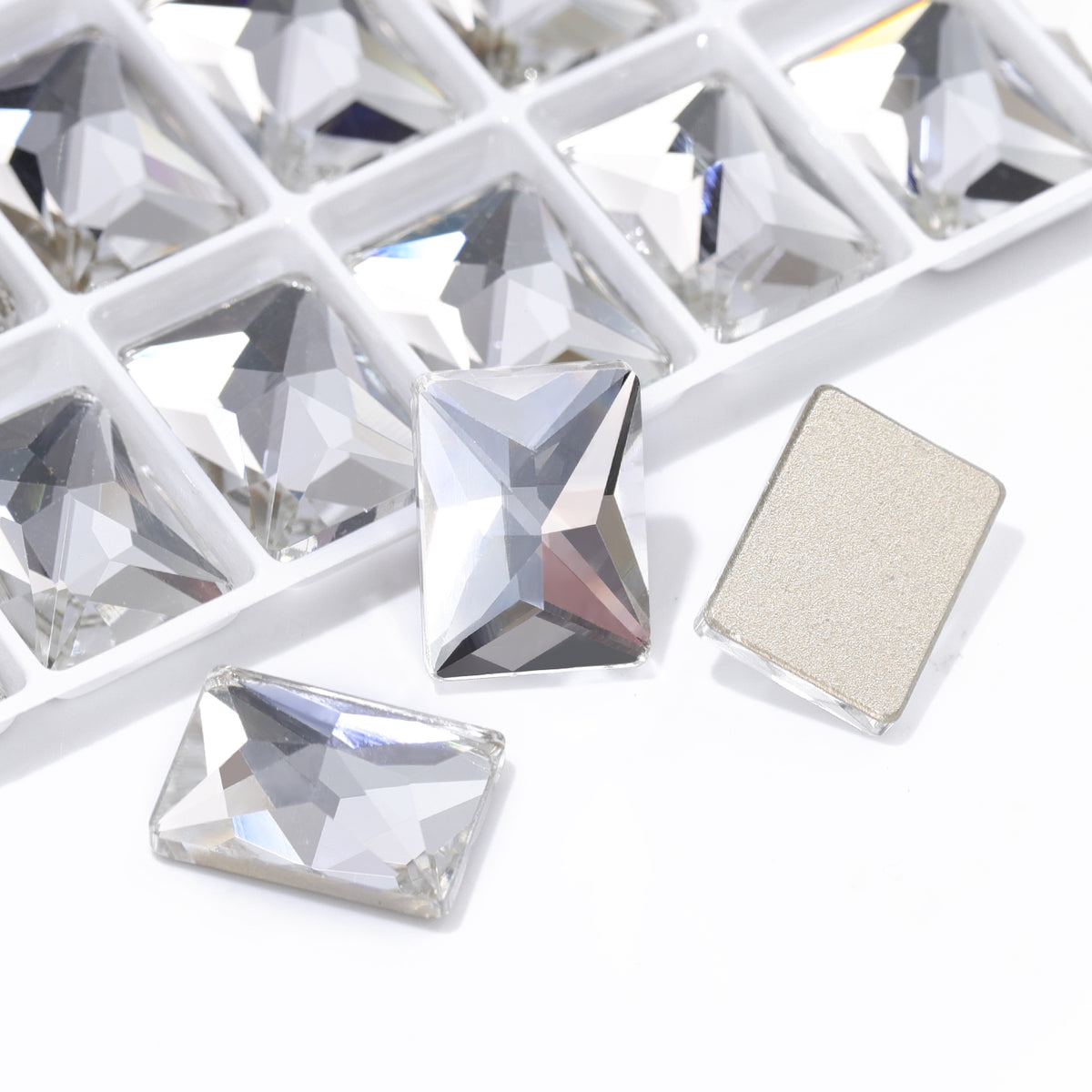 Crystal Rectangle Shape High Quality Glass Beveled Flat Back Rhinestones WholesaleRhinestone